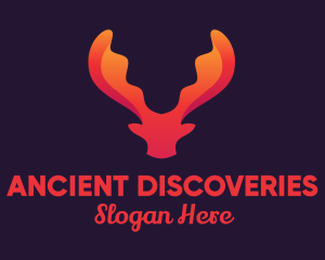 Red Orange Moose Antlers logo design