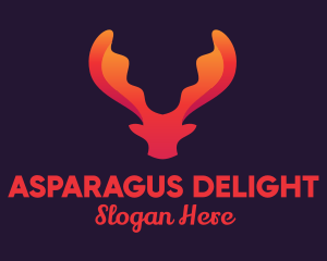 Red Orange Moose Antlers logo design