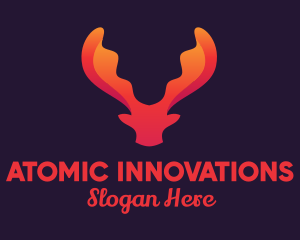 Red Orange Moose Antlers logo design