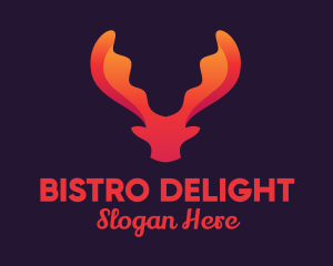 Red Orange Moose Antlers logo design