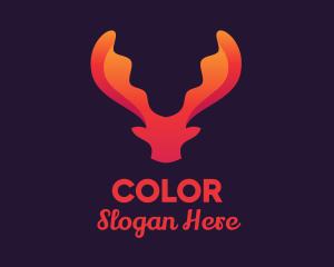 Red Orange Moose Antlers logo design