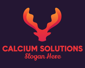 Red Orange Moose Antlers logo design