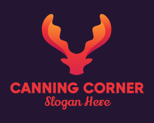 Red Orange Moose Antlers logo design