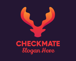 Red Orange Moose Antlers logo design