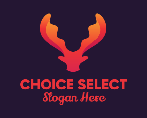 Red Orange Moose Antlers logo design