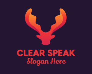 Red Orange Moose Antlers logo design