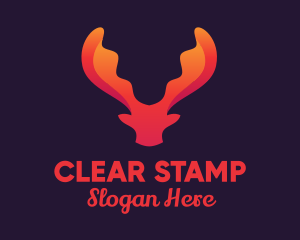 Red Orange Moose Antlers logo design