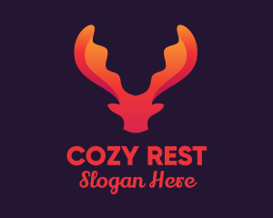 Red Orange Moose Antlers logo design