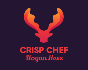 Red Orange Moose Antlers logo design