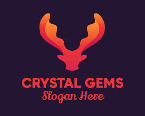 Red Orange Moose Antlers logo design