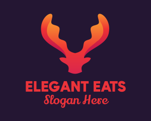 Red Orange Moose Antlers logo design