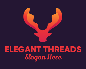 Red Orange Moose Antlers logo design