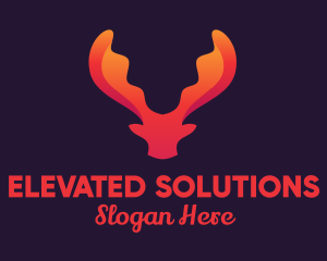 Red Orange Moose Antlers logo design