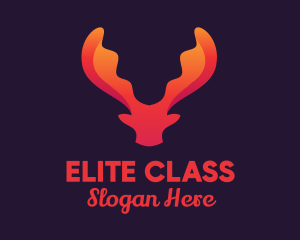 Red Orange Moose Antlers logo design