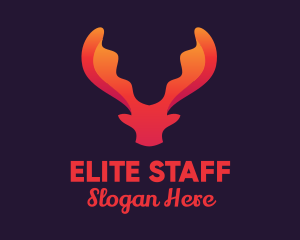 Red Orange Moose Antlers logo design