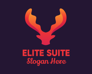 Red Orange Moose Antlers logo design