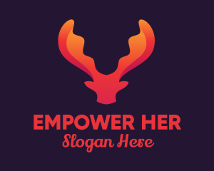 Red Orange Moose Antlers logo design