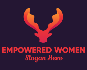 Red Orange Moose Antlers logo design