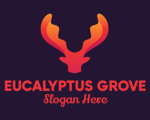 Red Orange Moose Antlers logo design