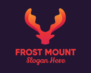 Red Orange Moose Antlers logo design