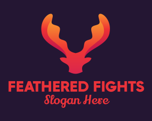 Red Orange Moose Antlers logo design