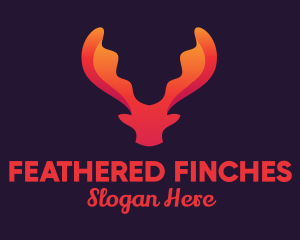 Red Orange Moose Antlers logo design