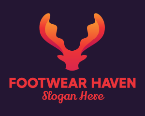 Red Orange Moose Antlers logo design