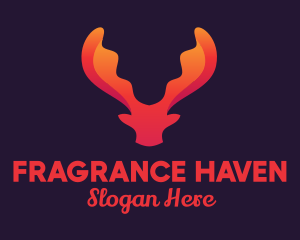 Red Orange Moose Antlers logo design