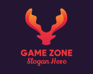 Red Orange Moose Antlers logo design