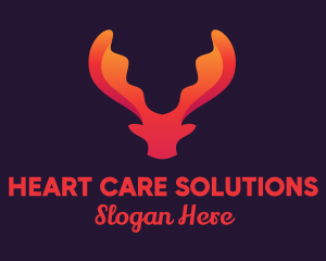 Red Orange Moose Antlers logo design