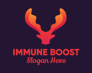 Red Orange Moose Antlers logo design