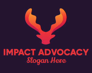 Red Orange Moose Antlers logo design