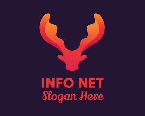 Red Orange Moose Antlers logo design