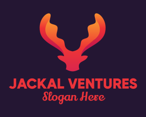 Red Orange Moose Antlers logo design