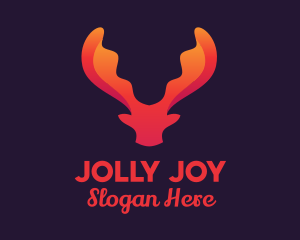 Red Orange Moose Antlers logo design