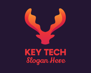 Red Orange Moose Antlers logo design