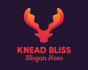 Red Orange Moose Antlers logo design