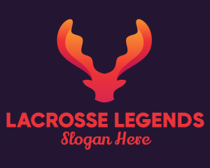 Red Orange Moose Antlers logo design