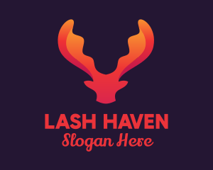 Red Orange Moose Antlers logo design