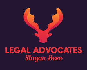 Red Orange Moose Antlers logo design