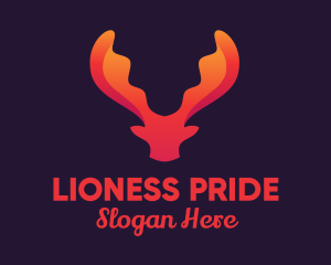 Red Orange Moose Antlers logo design