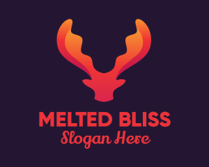 Red Orange Moose Antlers logo design