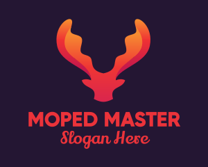 Red Orange Moose Antlers logo design