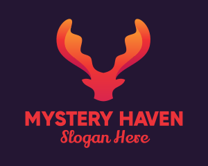 Red Orange Moose Antlers logo design