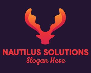 Red Orange Moose Antlers logo design