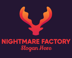 Red Orange Moose Antlers logo design