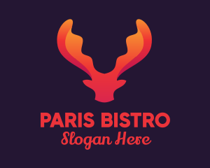 Red Orange Moose Antlers logo design