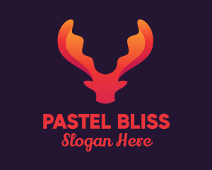 Red Orange Moose Antlers logo design