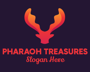 Red Orange Moose Antlers logo design