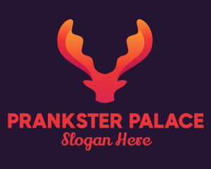 Red Orange Moose Antlers logo design